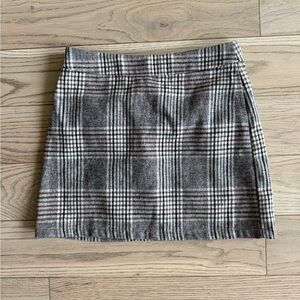 Brown Plaid Mini Skirt
